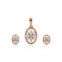 0.58 Ct.18KT Rose Gold Pendant And Earrings Set with  Natural Diamonds, IGI Cert