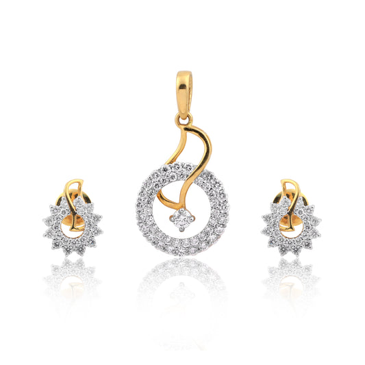18k Gold Natural Diamond Pendant Set 1.50 ct Round Cut  IGI Certified Jewelry