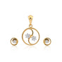 18KT 0.24 Ct. Natural Diamond Pendant And Earrings in  Yellow Gold