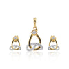 18KT Yellow Gold Pendant And Earrings Set with 0.60 Ct. Diamonds IGI Certified
