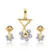 0.18 Ct IGI Certified Natural Diamond Pendant And Earrings Set 18KT Yellow Gold