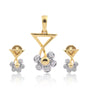 0.18 Ct IGI Certified Natural Diamond Pendant And Earrings Set 18KT Yellow Gold