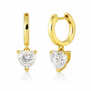 4.70 ct DEW White Moissanite Heart Dangle Earrings Gold Vermeil – Gift for Wife