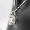 5.65 ct DEW Princess Cut Moissanite Pendant Gold Vermeil Holiday Jewelry Gift