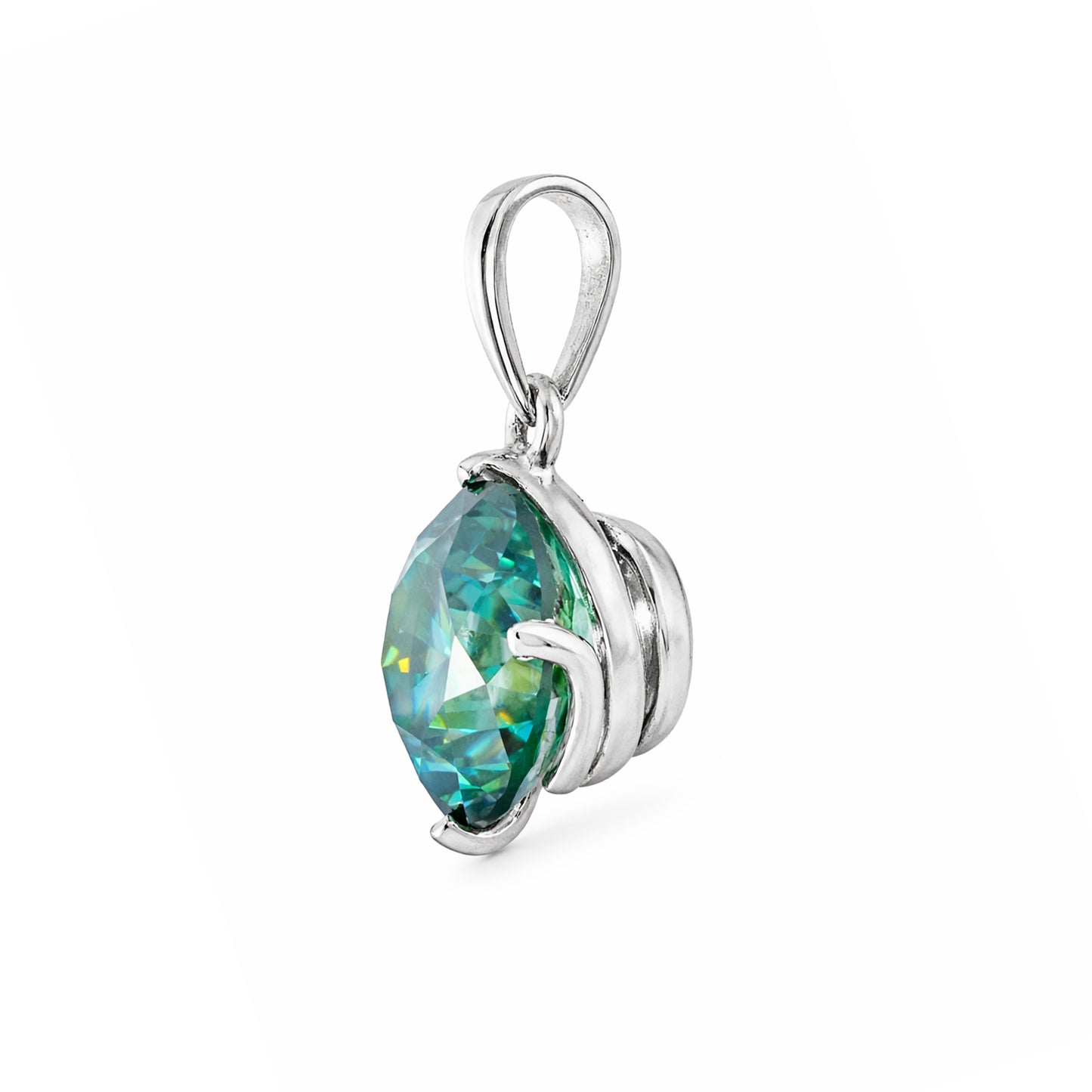 10.30 Carat Blue Moissanite Pendant in Gold Vermeil Great Gift for Any Occasion