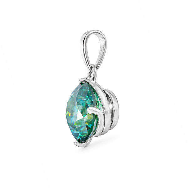10.30 Carat Blue Moissanite Pendant in Gold Vermeil Great Gift for Any Occasion