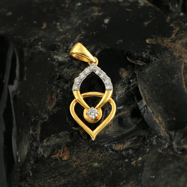 0.26 Ct IGI Certified Natural Diamond Necklace Pendant in 18K Gold for Women