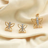 18KT Yellow Gold 0.26 Ct Butterfly Design  Natural Diamond Pendant And Earrings