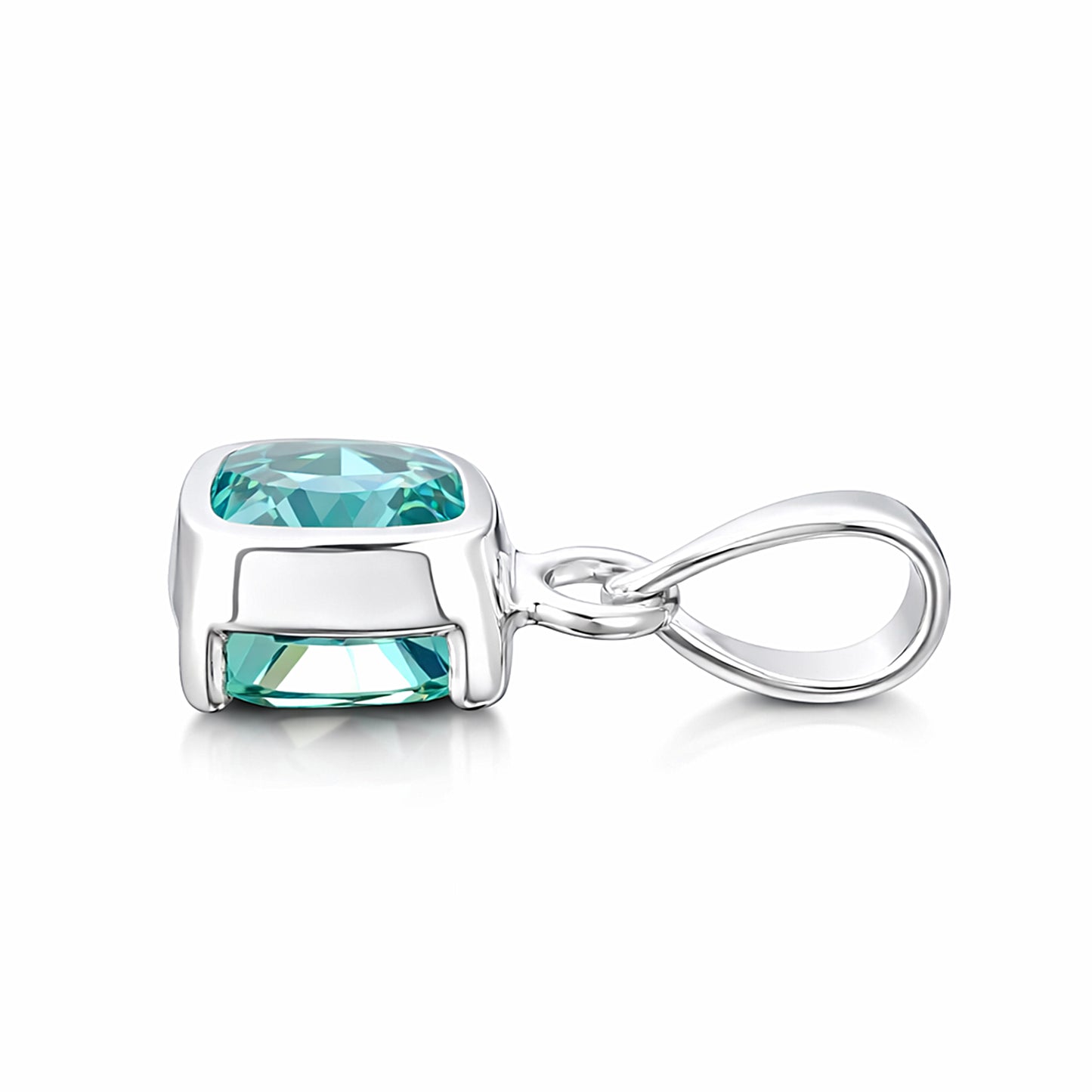 5.50 Ct Blue Moissanite Pendant in Gold Vermeil Certified for Christmas Gift