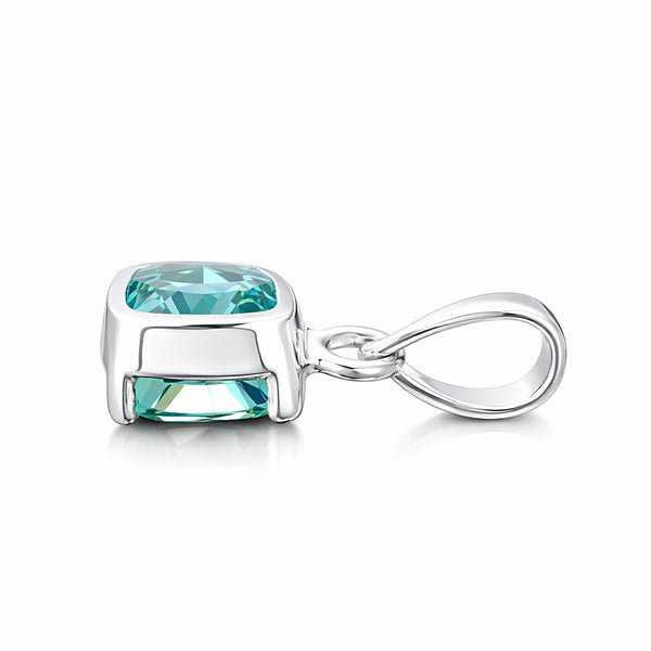 5.50 Ct Blue Moissanite Pendant in Gold Vermeil Certified for Christmas Gift