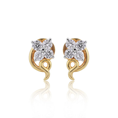 0.44 Ct. Natural Diamond Stud Earrings in 18K Yellow Gold IGI Certified
