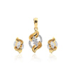 0.38 Ct  Natural Diamond Pendant And Earrings Set 18KT Yellow Gold IGI Certified