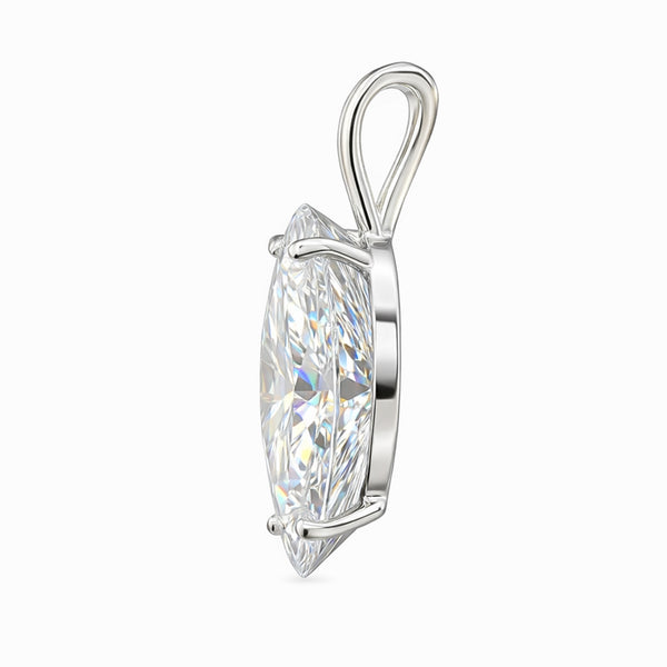 5 ct DEW Marquise Moissanite Pendant in Gold Vermeil Certified for Wedding Gift