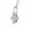 3.50 ct DEW Princess Cut White Moissanite Pendant in – Birthday Gift 18K Gold Plated Ve 18K Gold Plated