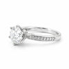 3.20 ct DEW Certified Round Cut White Moissanite Solitaire Ring 18K Gold Plated