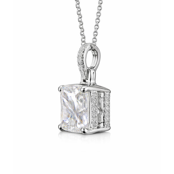 12.50 Ct EGL Certified Moissanite Pendant in Gold Vermeil – Back to School Gift