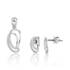 0.49 Ct. Natural Diamond Pendant And Earrings Set 18KT White Gold IGI Certified