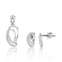 0.49 Ct. Natural Diamond Pendant And Earrings Set 18KT White Gold IGI Certified