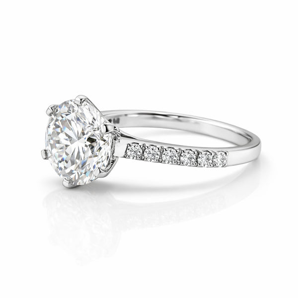 6.00 ct DEW White Moissanite Ring – Thoughtful Labor Day Gift for Her 18K Gold Plated V 18K Gold Plated