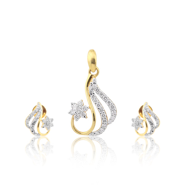 IGI Certified Diamond Pendant Set 0.66 Ct 18K Gold G-H VS Gift for Women