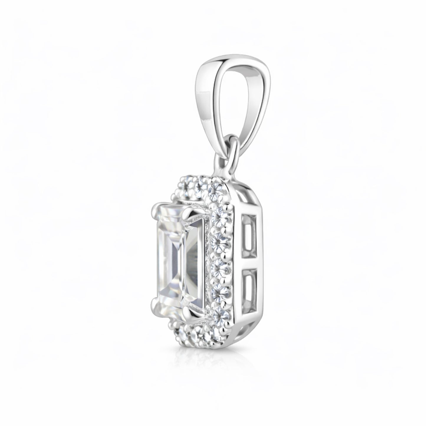 3.50 ct DEW Certified Moissanite Pendant for Wedding or Holiday Gift 18K Gold Plated Ve 18K Gold Plated