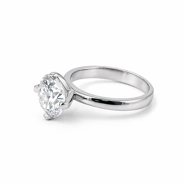 9.40 ct DEW Certified Round Cut White Moissanite Solitaire Ring Gold Vermeil