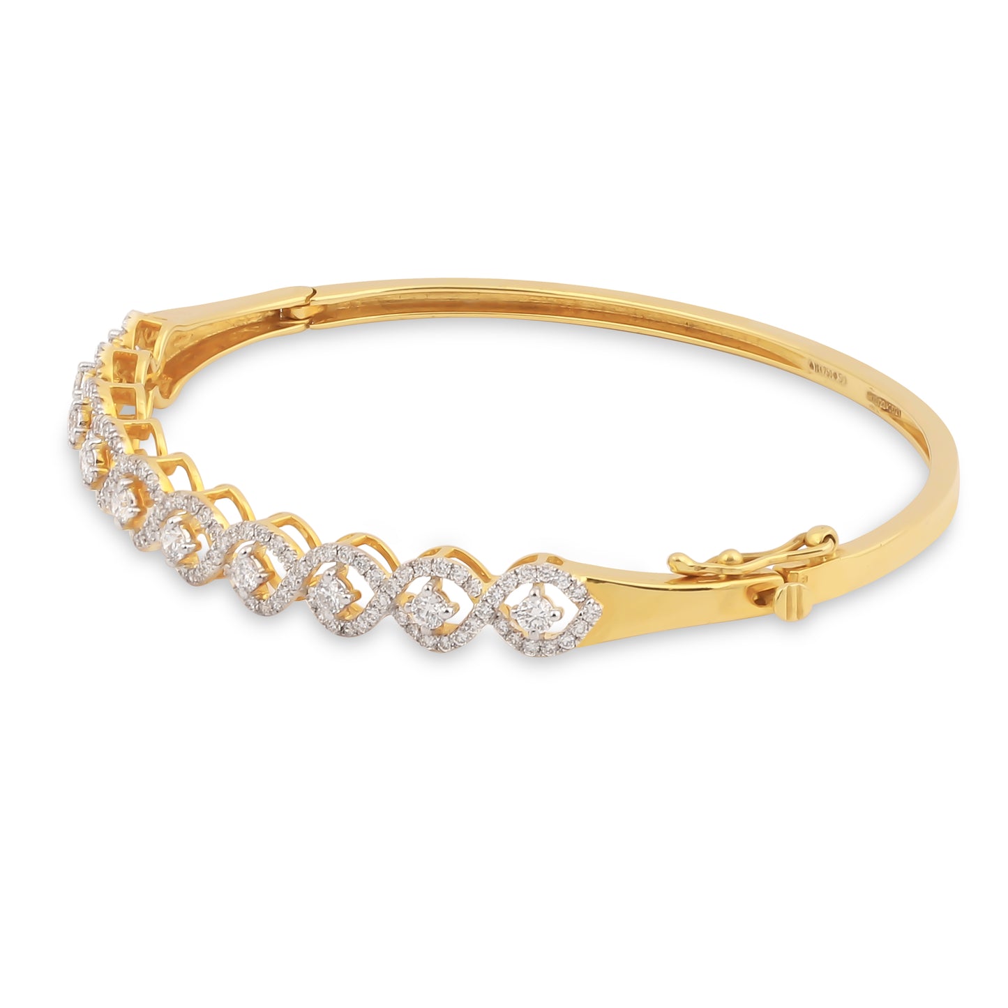 IGI Certified 18K Gold Natural Diamond Bracelet 1.34 CT G-H Color Clarity VS