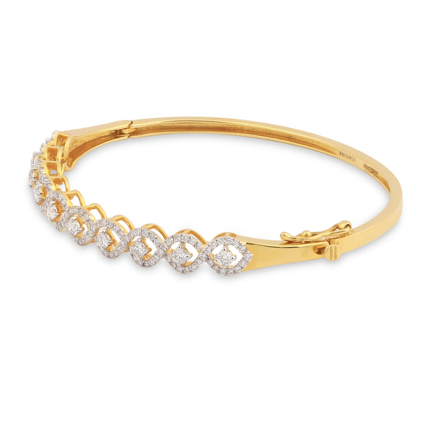 IGI Certified 18K Gold Natural Diamond Bracelet 1.34 CT G-H Color Clarity VS
