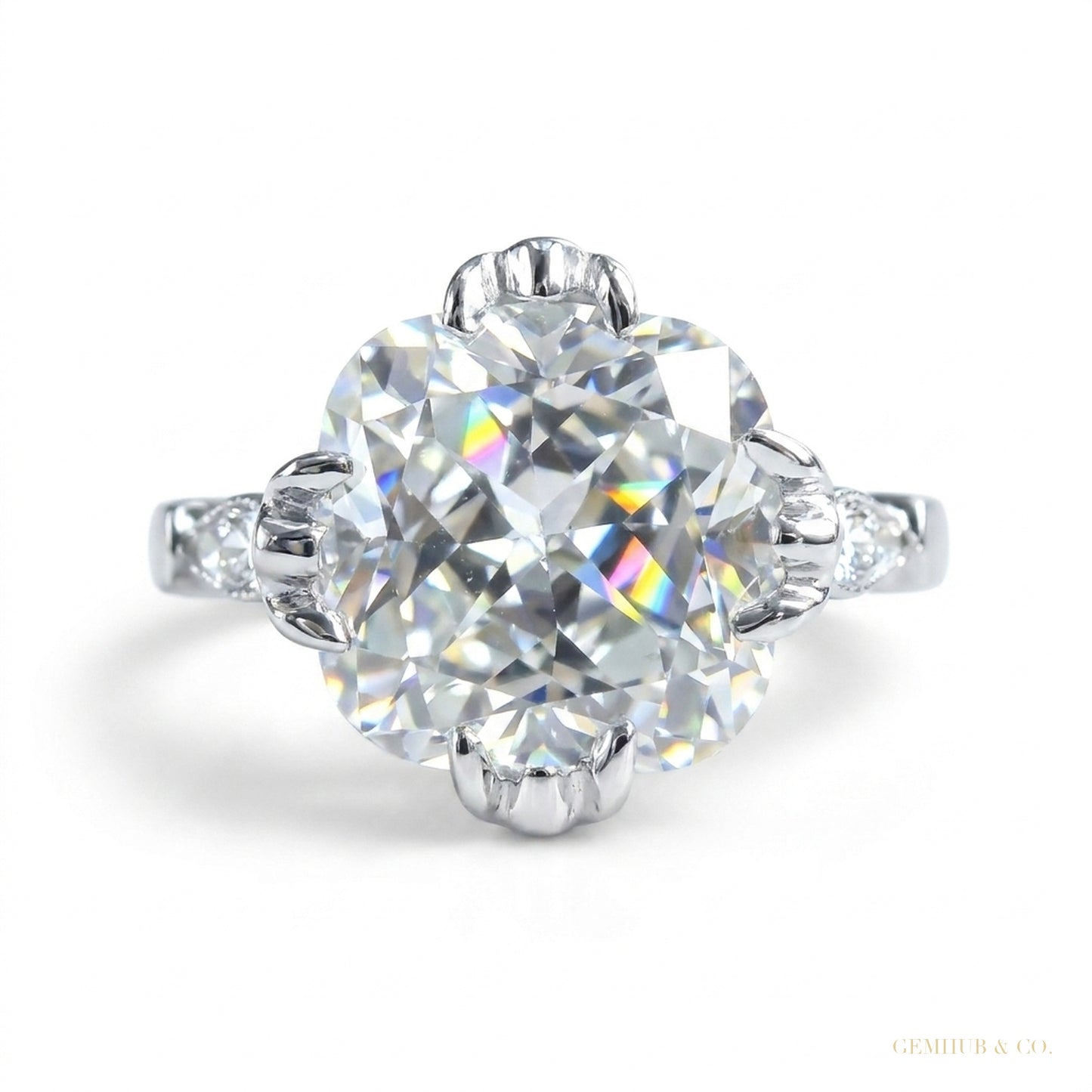 3.00 ct DEW Certified White Moissanite Solitaire Ring – Elegant Jewelry in 18K Gold Pla 18K Gold Plated – white background main image
