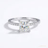 3.10 ct DEW Certified Princess Cut White Solitaire Moissanite Ring 18K Gold Plated Verm 18K Gold Plated – white background main image