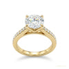 3.10 ct DEW Certified Round Cut Moissanite Solitaire Ring Special Occasion 18K Gold Pla 18K Gold Plated – white background main image