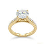 3.10 ct DEW Certified Round Cut Moissanite Solitaire Ring Special Occasion 18K Gold Pla 18K Gold Plated