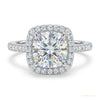 3.14 ct DEW Round Cut White Moissanite Ring – Holiday Engagement Gift 18K Gold Plated V 18K Gold Plated – white background main image