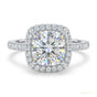 3.14 ct DEW Round Cut White Moissanite Ring – Holiday Engagement Gift 18K Gold Plated V 18K Gold Plated