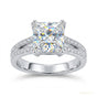 3.15 ct DEW Princess Cut Off White Moissanite Ring – Christmas Gift 18K Gold Plated Ver 18K Gold Plated