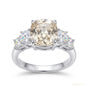3.18 ct DEW Off White Moissanite Ring Gift for Women – Christmas Sale 18K Gold Plated V 18K Gold Plated