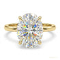 3.20 ct DEW Oval Cut Off White Moissanite Ring Certified Fine Jewelry 18K Gold Plated V 18K Gold Plated