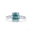 3.20 ct DEW Round Blue Moissanite Solitaire Ring in – Bridal Jewelry 18K Gold Plated Ve 18K Gold Plated – white background main image