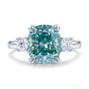 3.20 ct DEW Round Cut Blue Moissanite Solitaire Ring in Certified 18K Gold Plated Verme 18K Gold Plated – white background main image