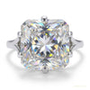 3.25 ct DEW Radiant Cut Off White Treated Moissanite Ring in Certified 18K Gold Plated 18K Gold Plated – white background main image