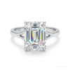 3.25 ct DEW Round Off White Moissanite Solitaire Ring in – Elegant Gift 18K Gold Plated – white background main image