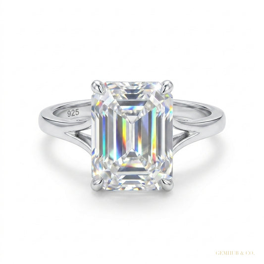 3.25 ct DEW Round Off White Moissanite Solitaire Ring in – Elegant Gift 18K Gold Plated – white background main image