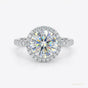 3.25 ct DEW Round Off White Moissanite Solitaire Ring in – Gift Pick 18K Gold Plated Ve 18K Gold Plated