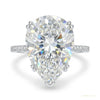 3.25 ct DEW Certified Pear Cut White Moissanite Solitaire Ring 18K Gold Plated – white background main image
