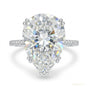 3.25 ct DEW Certified Pear Cut White Moissanite Solitaire Ring 18K Gold Plated