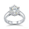 3.30 ct DEW Round Cut White Moissanite Halo Ring in Gift for Engagement 18K Gold Plated – white background main image