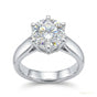 3.30 ct DEW Round Cut White Moissanite Halo Ring in Gift for Engagement 18K Gold Plated