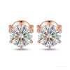 3.40 ct DEW Certified Treated White Moissanite Solitaire Studs Great Shine 18K Gold Pla 18K Gold Plated – white background main image