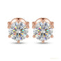 3.40 ct DEW Certified Treated White Moissanite Solitaire Studs Great Shine 18K Gold Pla 18K Gold Plated
