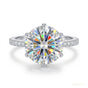 3.5 ct DEW Certified White Round Cut Moissanite Solitaire Ring Romantic Gift 18K Gold P 18K Gold Plated